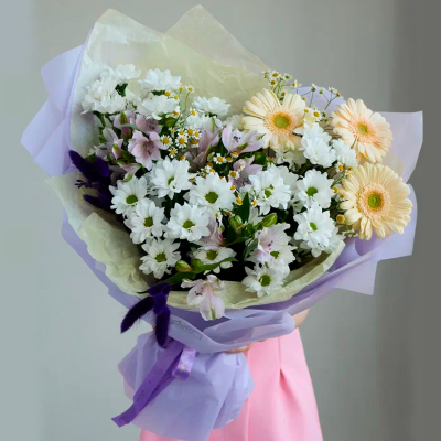 Букет из хризантем с гермини N 84605