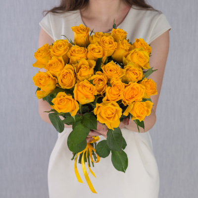 Букет из 25 Роз Кения Желтые 7313-Ж
