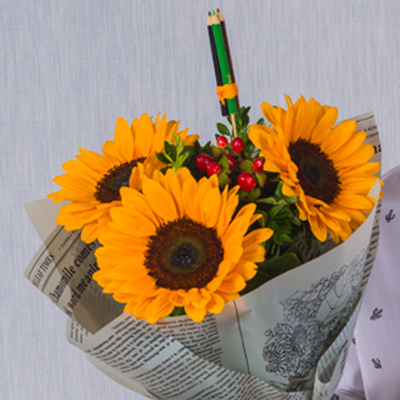 Школьный букет с подсолнухами N 37969